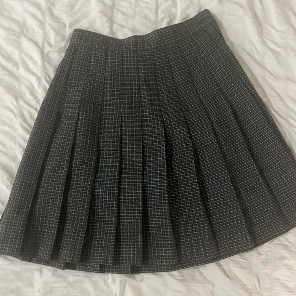 Vintage pleated preppy skirt gray xxs